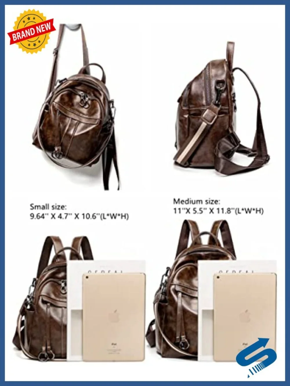 Medium Leather Backpack Purse Women Fashion Rucksack PU Leather Shoulder Bag